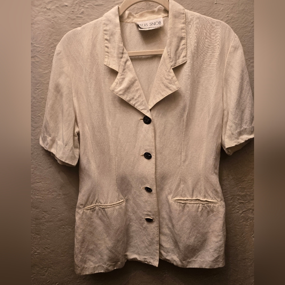 J’Suis Snob Linen Blend Blouse | Made in Canada | Size 9